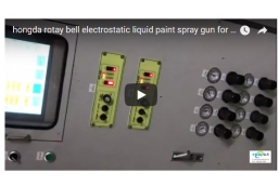 hongda rotay bell electrostatic liquid paint spray gun for wine glass bottles coating
